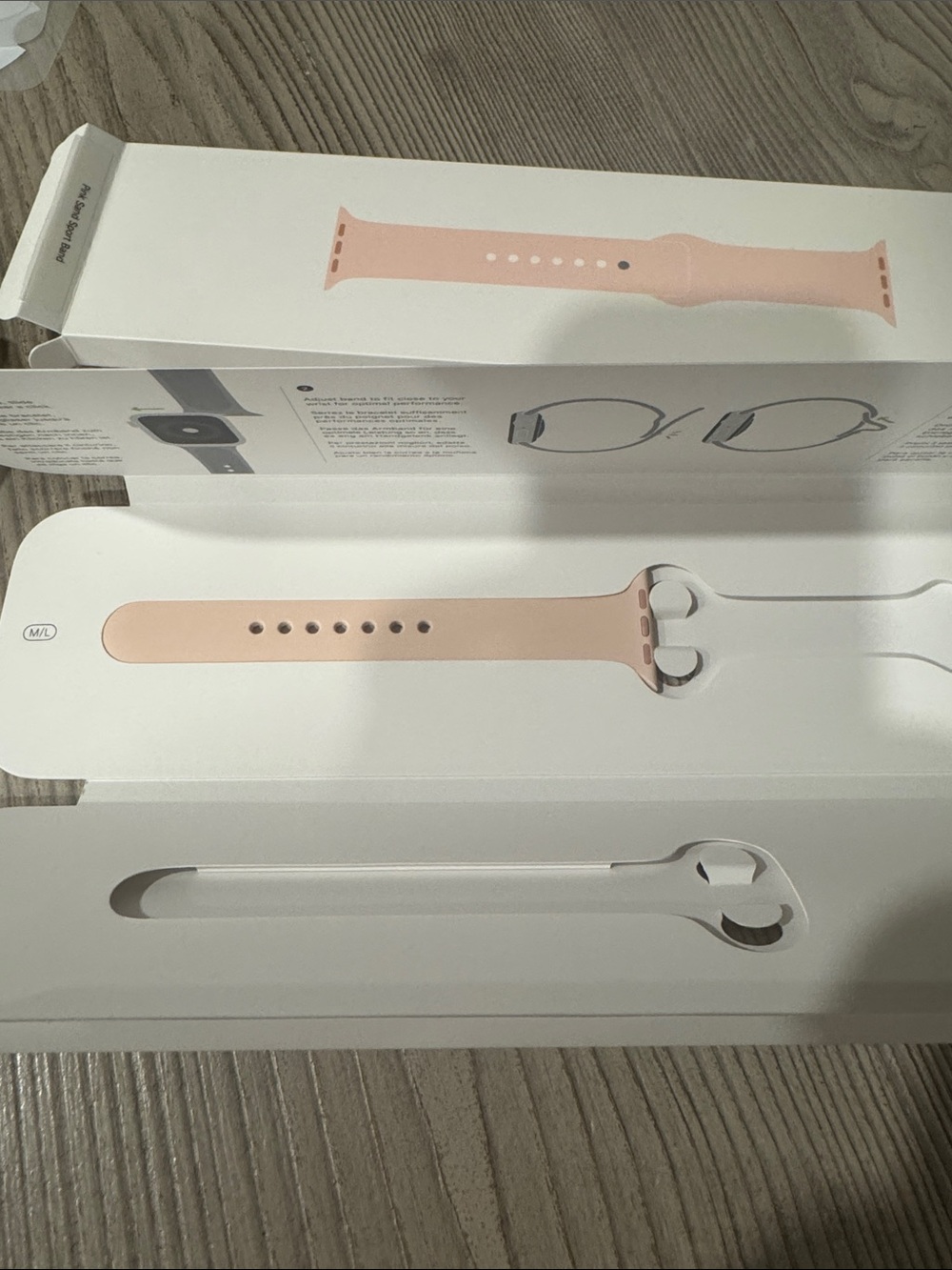 Apple Silicone Watch Band - Pink Sand Sport Band Size M/L